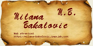 Milana Bakalović vizit kartica